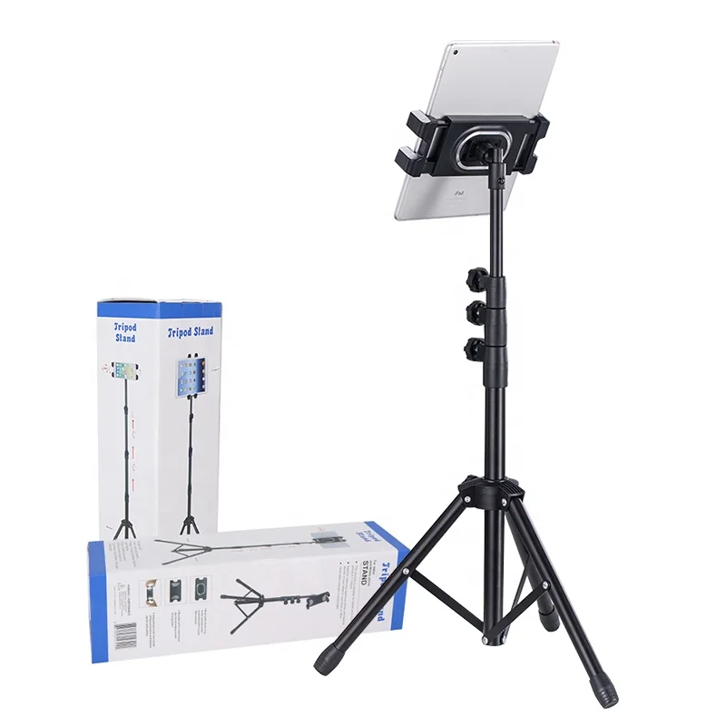 

Amazon Hot sale bed 12.9 inch pro Metal foldable floor tripod stand holder tablet laptop for ipad iphone