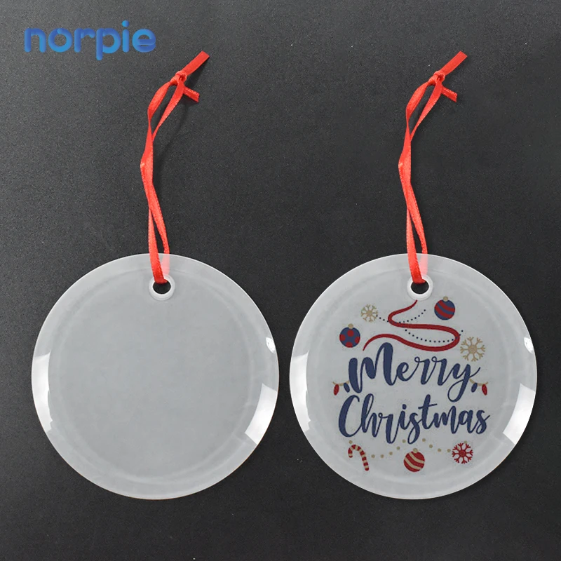 

Xmas Ornaments Glass Pendant Customized Sublimation blank Crystal Glass Christmas Ornaments