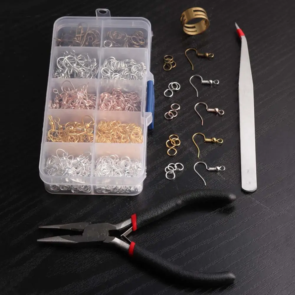 

DIY ear jewelry accessories wholesale earring hook equipment kit earring making set, 5 colors in a box