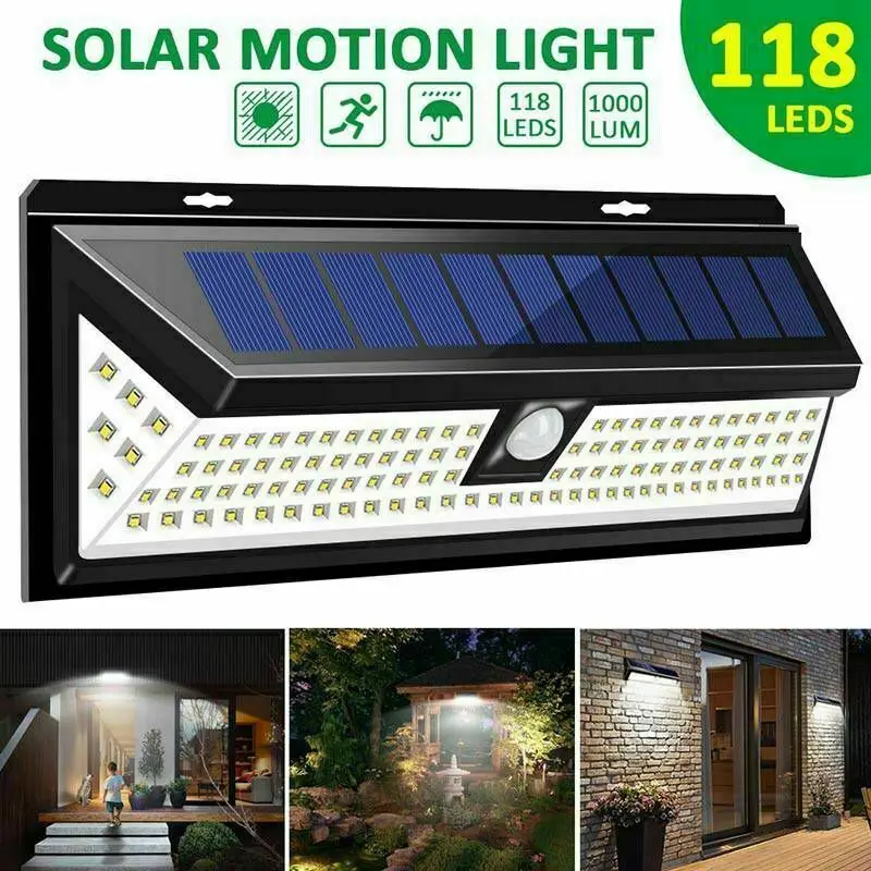 Wall Mounted Solar Lights Outdoor For Garden Hot Selling 118led Led