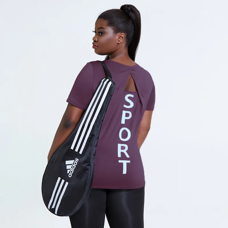 

Plus Size Short Sleeves Slim Fit Running Sports Shirts Yoga Fitness Quick Dry Breathable Hallow Out Back Top For Women, Customized colors