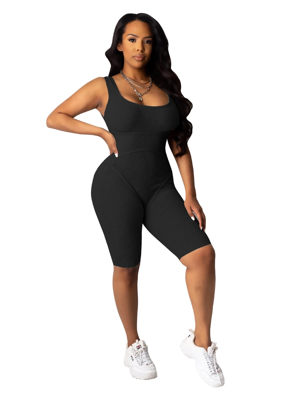 Women's Solid Colour knitted romper Yoga running Gym Workout Overall fitness jumpsuit biker Stacked clothes woman Romper
