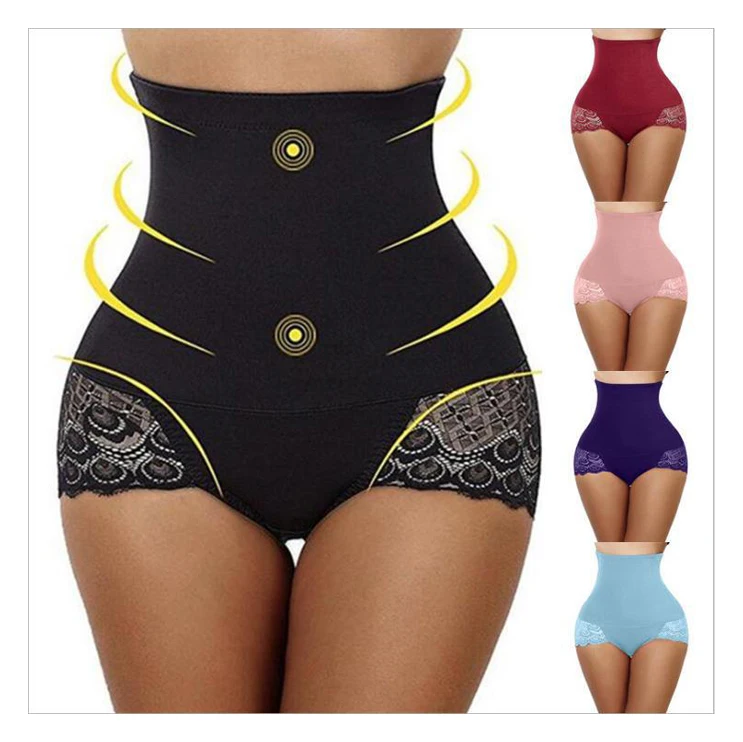 

High Quality Waist Trainer Private Label Wholesale Shapewear Women Sexy Lace Panties Postpartum Control Butt Lifter Panty, 6 colors