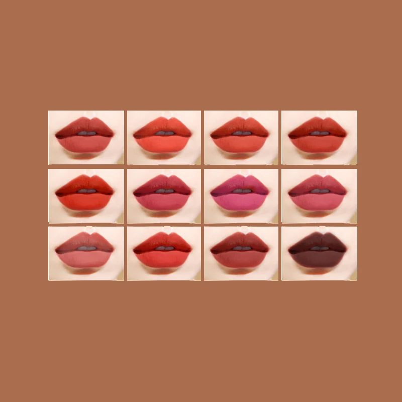 

Wholesale Permanent Makeup 12 Color Natural Vegan Cosmetic Waterproof Own Brand Custom Velvet Matte Lipstick