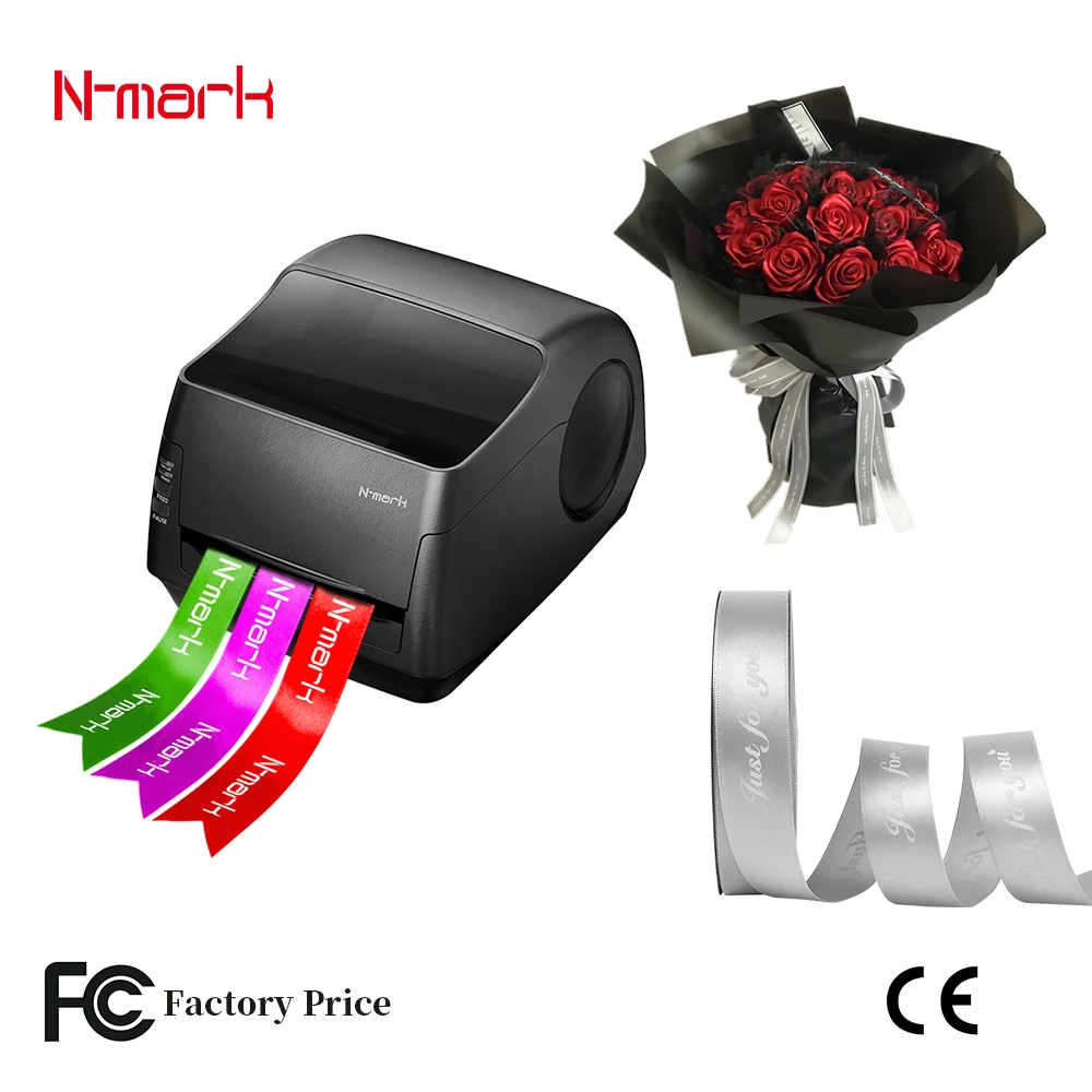 

N-mark Gift packing printer for satin ribbon florist elite hot stamping digital satin ribbon printing machine