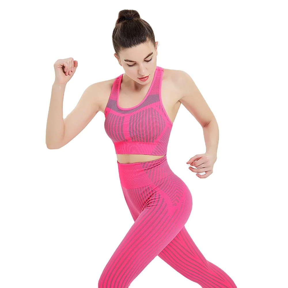 

BBMS2027 RED Seamless Gym Clothing Set Leggins 2 Piece Women Yoga Set Sport Wears Comfort Sports Pants And Top For Yoga Set