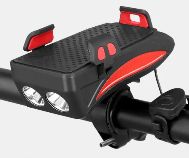 

Bicycle light mobile phone bracket Riding headlight horn bicycle mobile phone holder, Red, black, orange, blue