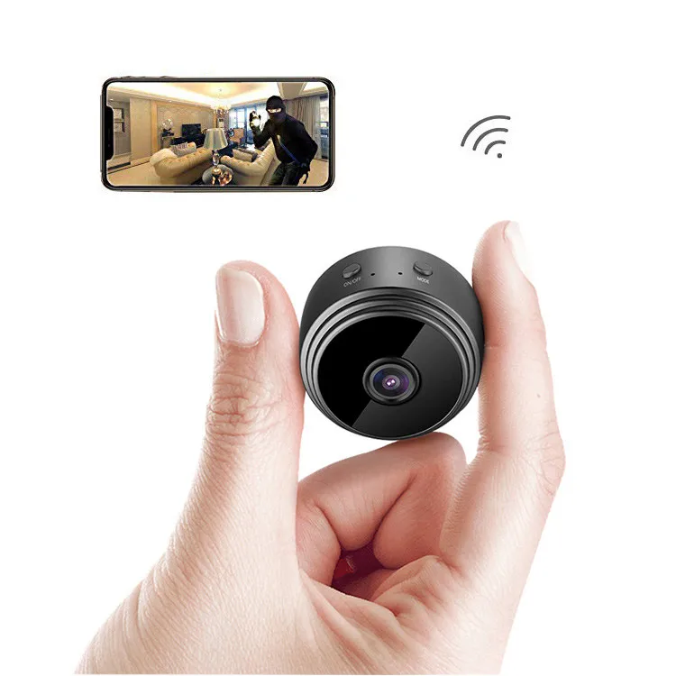 

Smallest Mini Wireless Hidden Camera Wifi 1080P Battery Powered Secret Micro Camera Night Vision A9 Mini Camara Wifi IP, Black