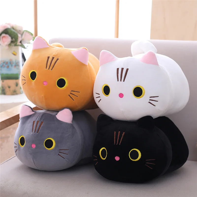 

2022 New Cat Shaped Soft Plush Pillows Cartoon Stuffed Animal Toy Cute Kitten Doll Cushion Opp Bag PP Cotton 5-7 Days Ce Unisex