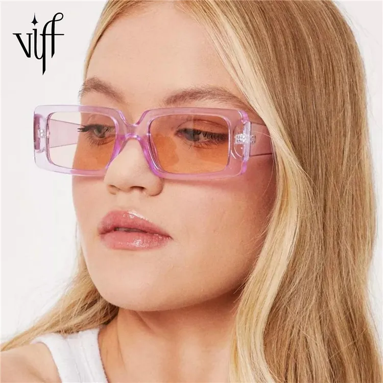 

VIFF HP20598 High Quality Sun glasses Women Custom Logo Colorful Purple Rectangle Sunglasses 2021, Custom pantone color