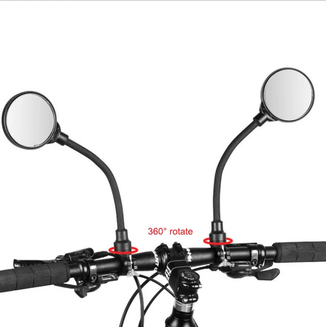 

360 Rotatable Universal Bicycle Bike Rearview Side Handlebar Mirrors Motorcycle Cycling Handlebar Rear View Mirror, Black