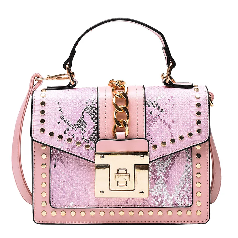 

Wholesale New Design Fashion Custom Pu Leather Versatile Snake Top Sale Soft Fashion Large Capacity Bags Handbag, 6 colors