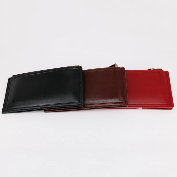 

Wholesale short purse slim folding simple Holder Ultra-Thin fashion Genuine Leather Men's Wallet
