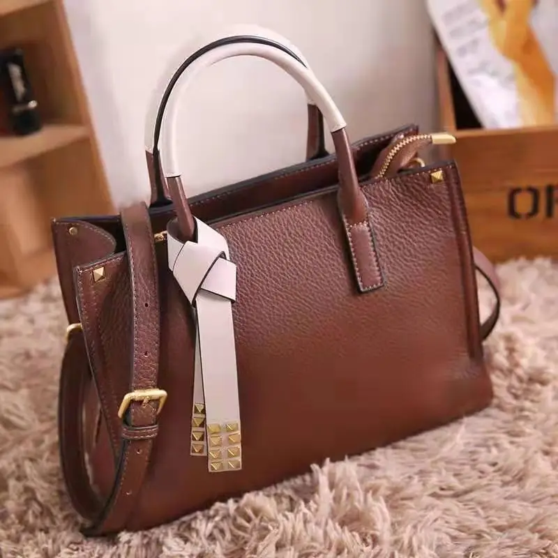 

Vintage Office Lady Genuine leather Cross body bags Women Handbags