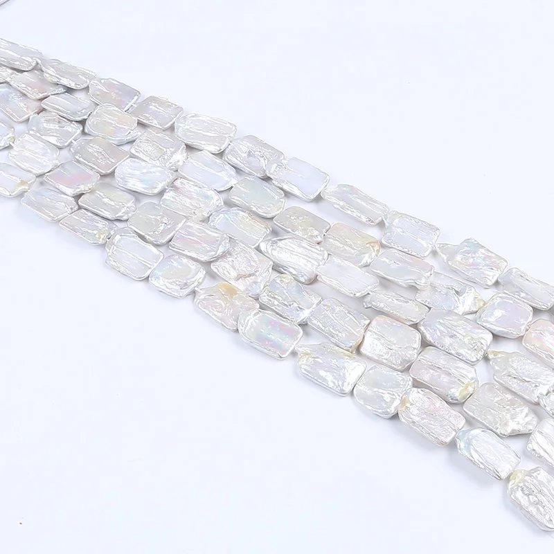 

Loose white B quality  square freshwater pearl beads strands