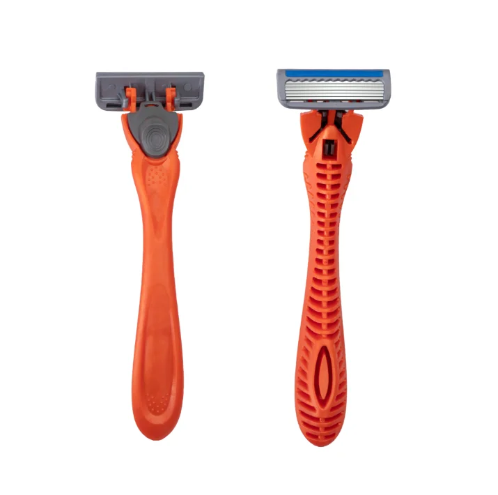 

6 blades shaving razor mens shaver travel shaving razor stainless steel shaver razor heavy handle, Customized color