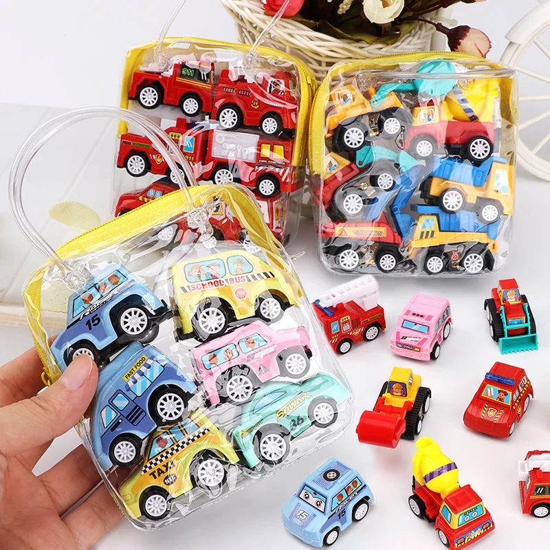 

6 Pcs/set Mini Pull Back Engineering Car Model Toy Education Vehicles Truck Mini Car Toy for Kids