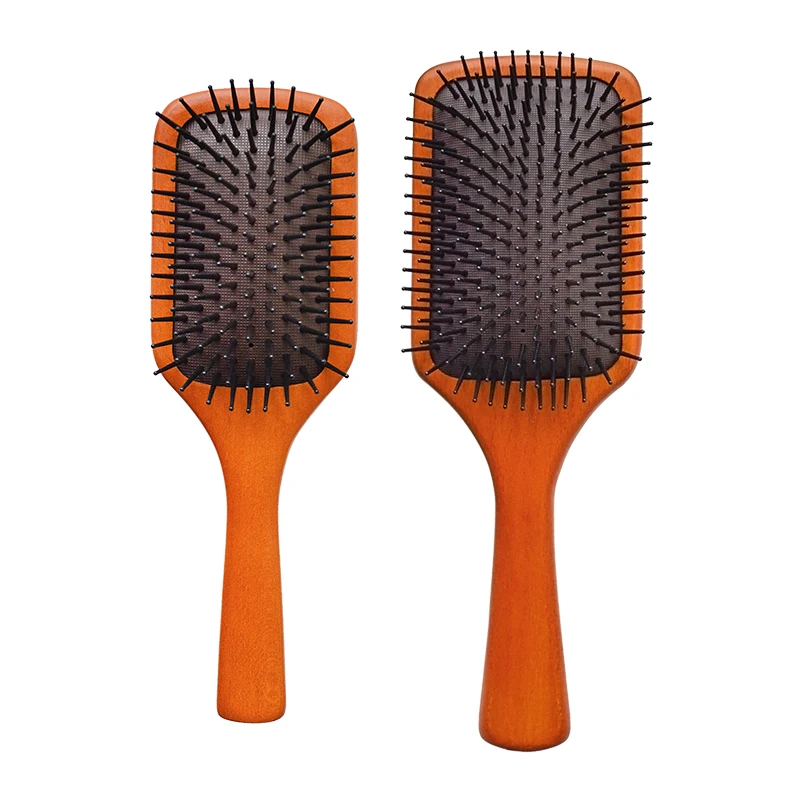 

Eco-friendly Detangling Anti-static Pneumatic Massage Wooden Hair Paddle Brush