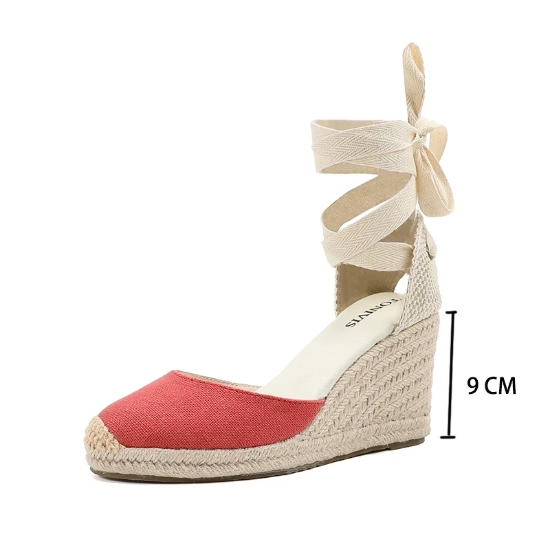 

2021 Hot Selling Wedge Sandals Comfortable Casual Monochrome High Heels Women Shoes, Picture