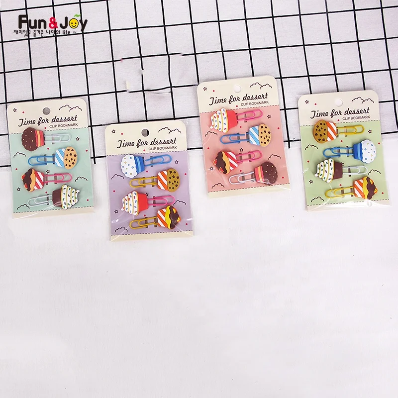 
Fun&Joy paper bookmarks ice cream Soft PVC Rubber Cartoon Character paper clip For Children Gifts 
