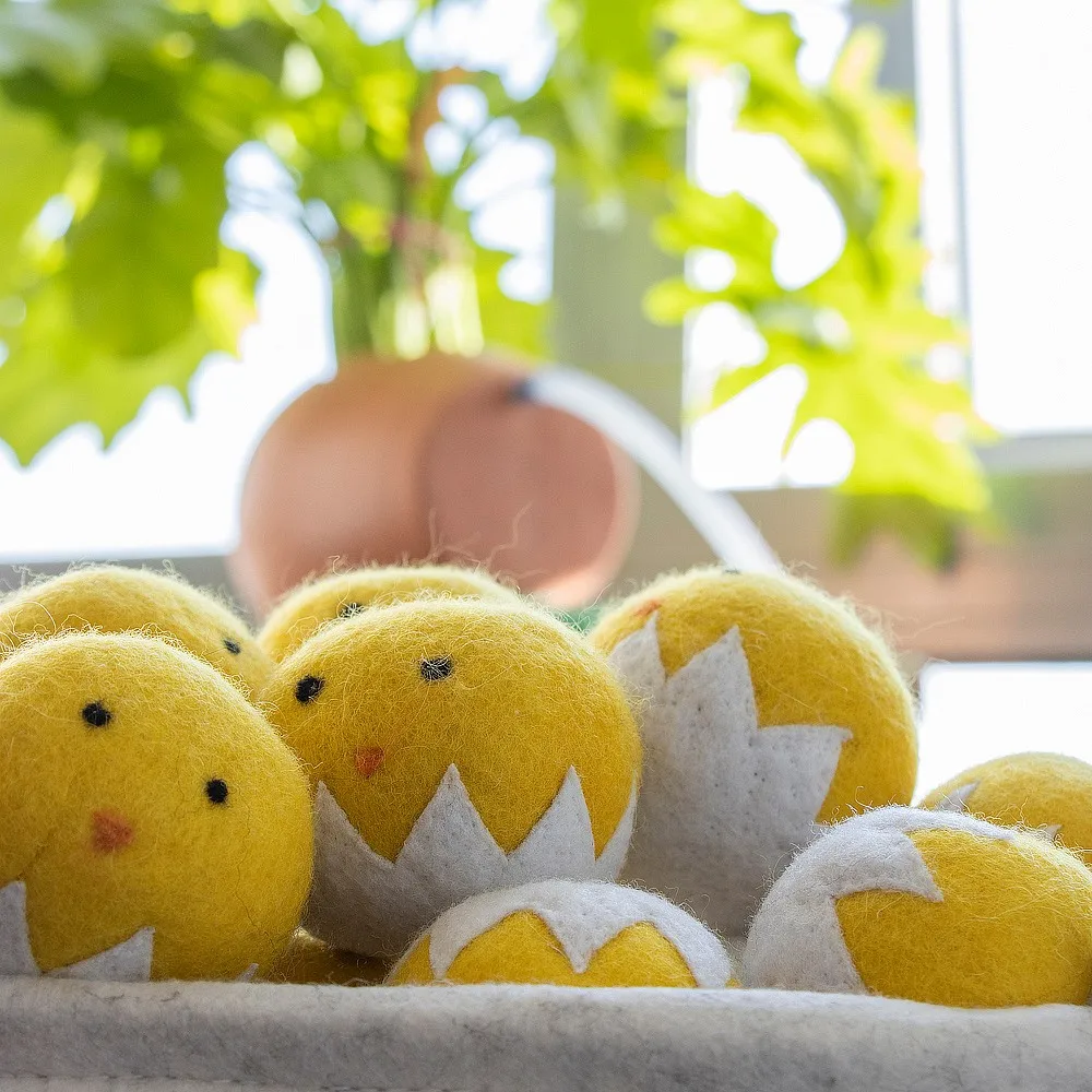 Handmade Chick Wool Felt Balls