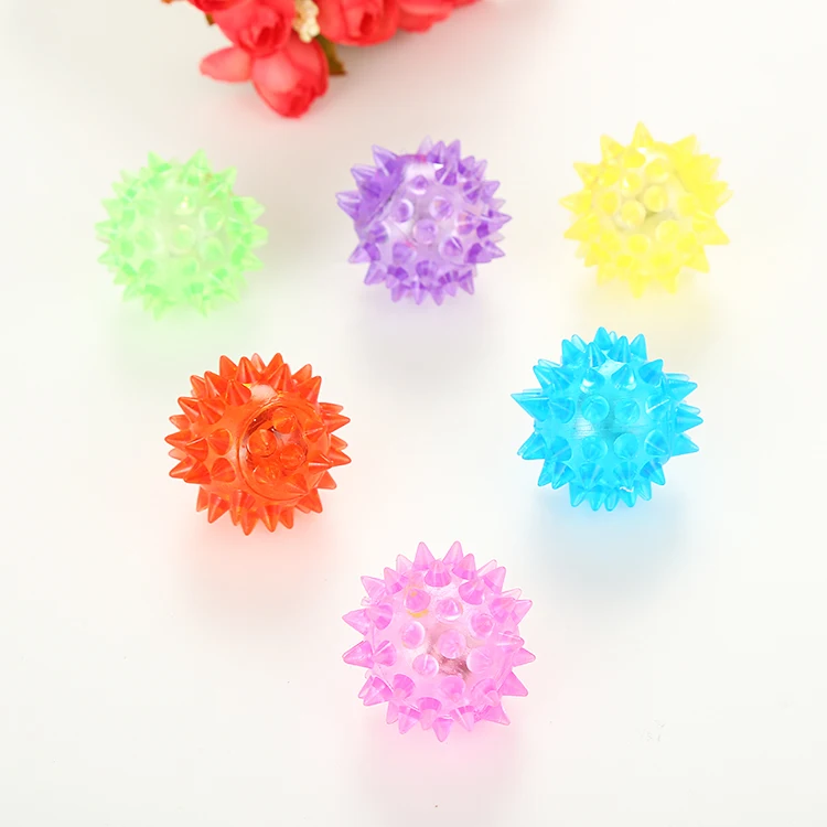 

3.8cm TPR Ball With LED Spiky Soft Toy For Pet