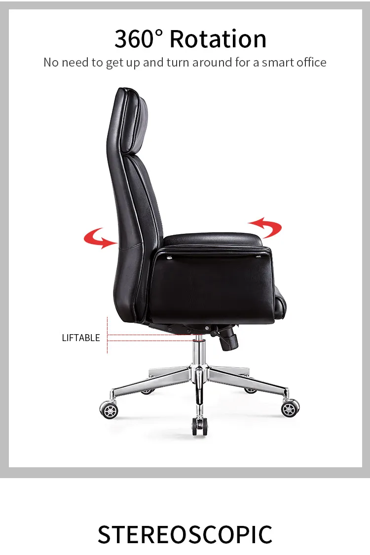 2020 Ergonomic Leather Office Chairs Executive 360 Degree Swivel High Chair