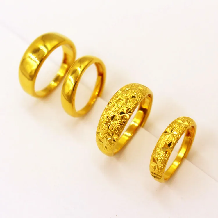 

Gold Plated Adjustable Ring Vietnamese Sand Gold Jewelry Men's And Women's Sky Starry Smooth Opening Couple Ring