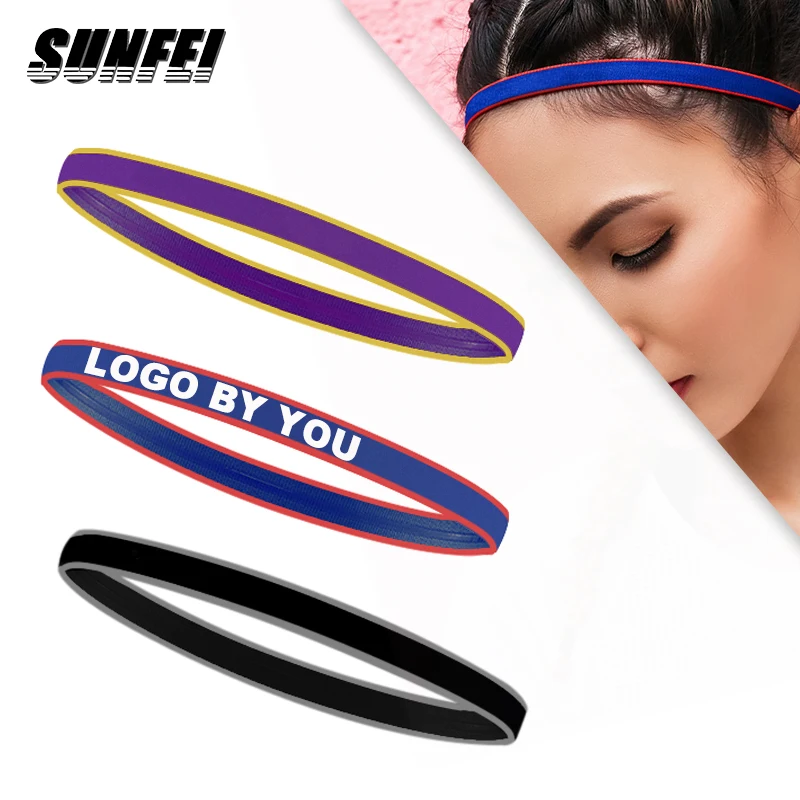 

Sunfei New running yoga hair band custom Basketball microfiber silicone sports headband anti slip sport sweatband women, Black, blue, red,white,neon green