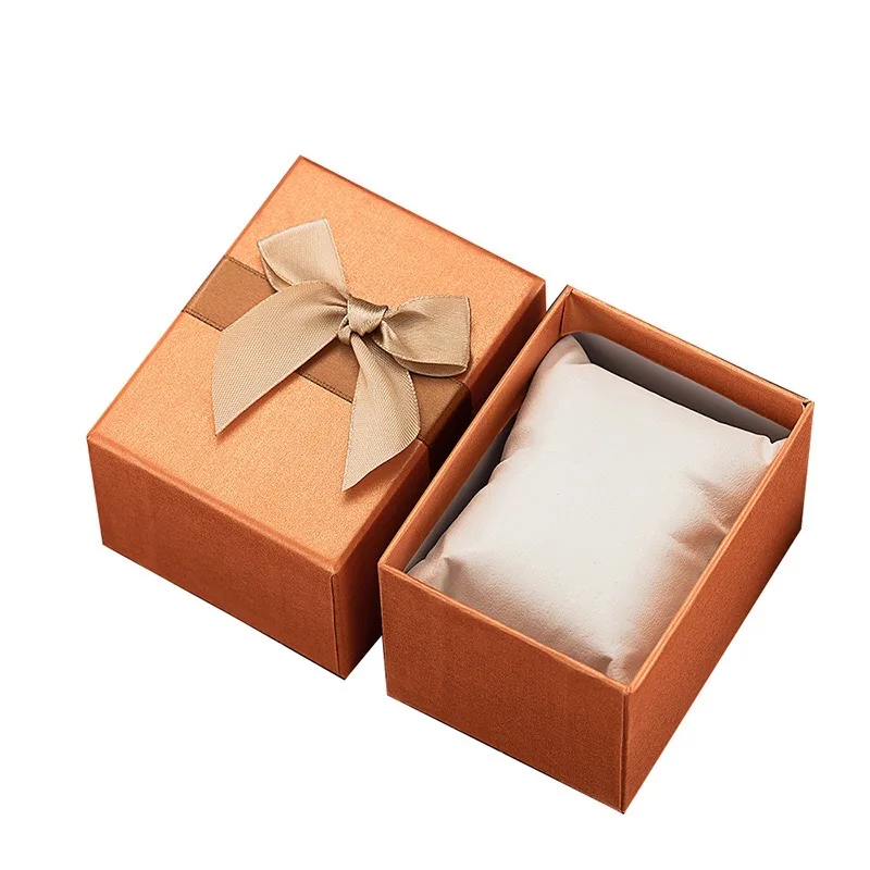 

Black Gift Box Luxury Bow Tie Watch Packaging Box, Black / orange/pink
