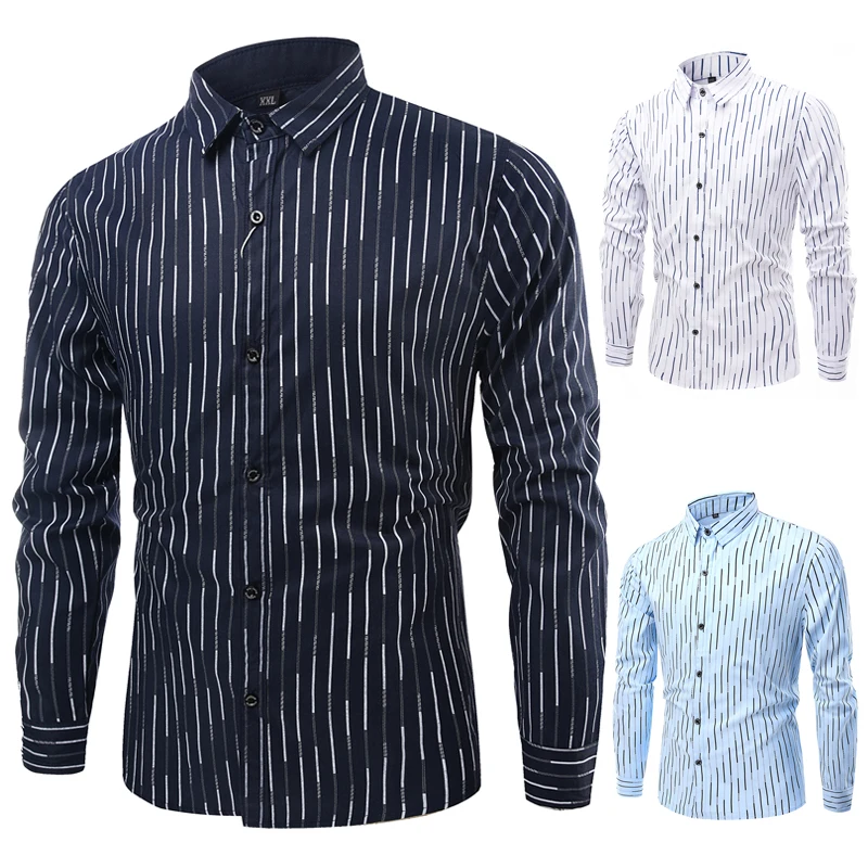 

2020 New Style Casual Comfortable Handsome Three-Dimensional Printing Fit Full No Tuck Free Shipping Shirts For Men, White,light blue,royal blue