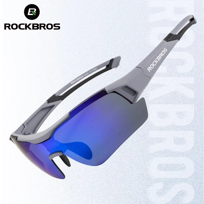 

ROCKBROS Polarized Cycling Glasses Sports Sunglasses Outdoor Colorful PC frame lentes de ciclismo Cycling Eyewear, Gray/blue