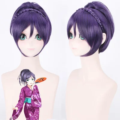 

Funtoninght Love Live cosplay wigs awaken Nozomi Tojo purple hair cosplay wigs wigs for cosplay parties, Pic showed