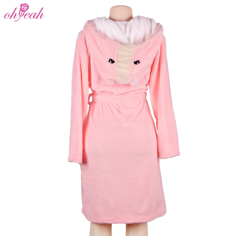 pink fluffy bathrobe