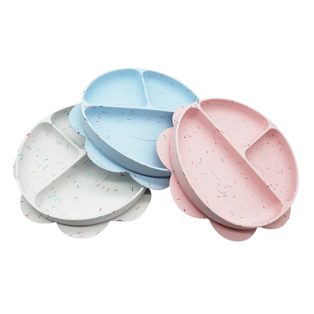 

Wholesale Manufacturer Supplier Food Grade Non-toxic 100% BPA Free Soft And Sensory Silicone Suction Baby Plate, Multi color
