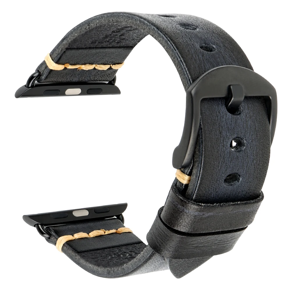 

2020 Newest Watch Accessories For 42mm 44 & Vintage Apple Watch Strap Leather 38mm 40 Series SE 6 5 4 3 2 Apple Watch Bracelets