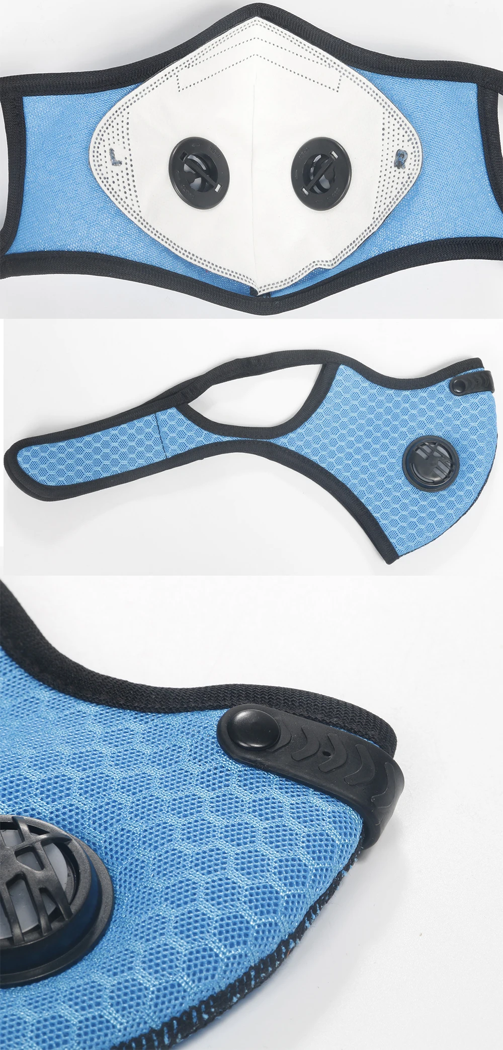 
TENNEIGHT Sports Washable Running Training Fishing Pm 2.5 Activated Carbon Filter Cotton Face Mask 