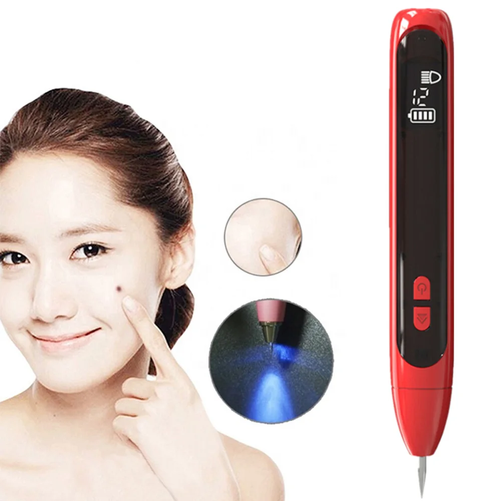 

Portable Fibroblast plasma lift pen UV lamp beauty plasma pen device for mole removal, White/red