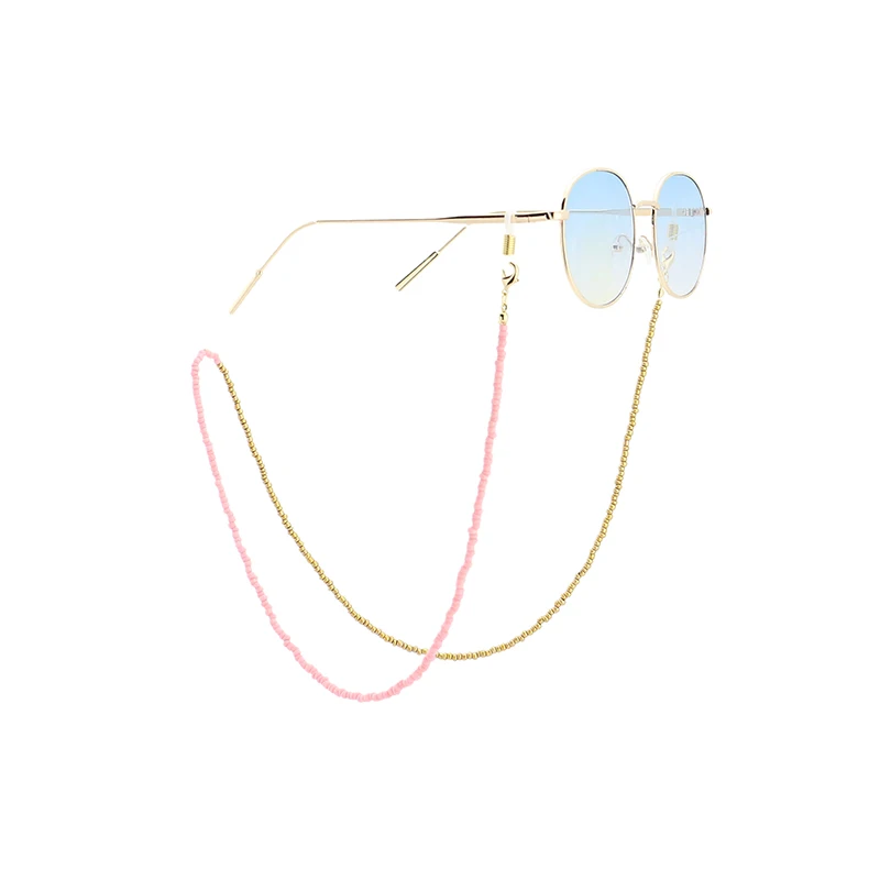 

New Fashion Korean Fashion Personality Beads Double Colors Jewelry Hanging Neck Eyewear Chain Face Cover Chain 18K Real Gold