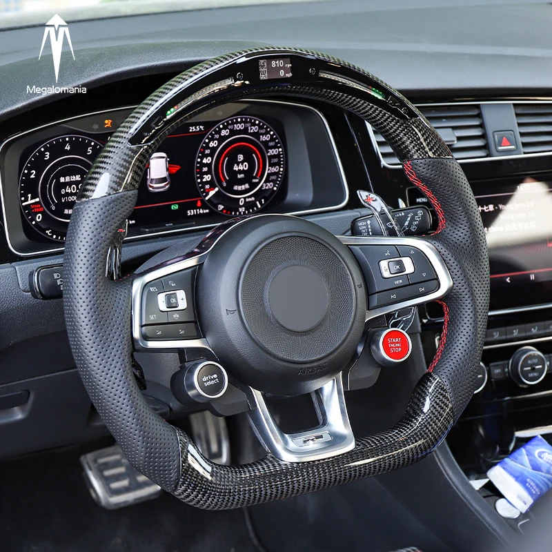 

Suitable for Volkswage-n 2012-2019 Golf R-Line GTI GTS GLI mk7 mk6 steering wheel LED racing carbon fiber