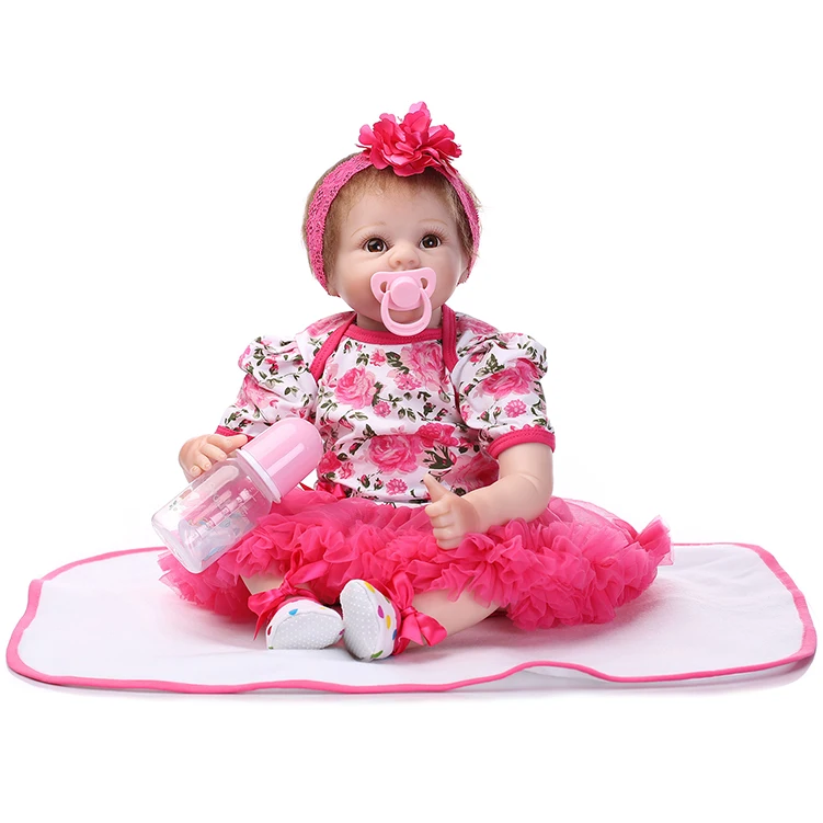 

Lovely toy realistic 22 inch full body silicone reborn babe doll 55cm lifelike newborn baby