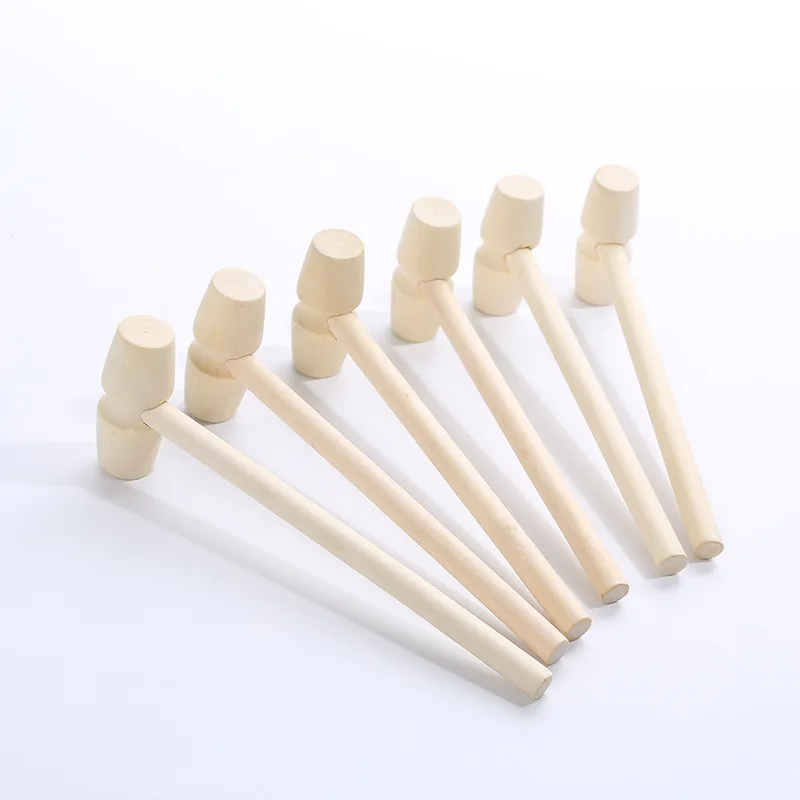 

mini hammer creative children flat head toy small wooden beech wood handmade wooden hammer goods accessories fitting, Natural wood color