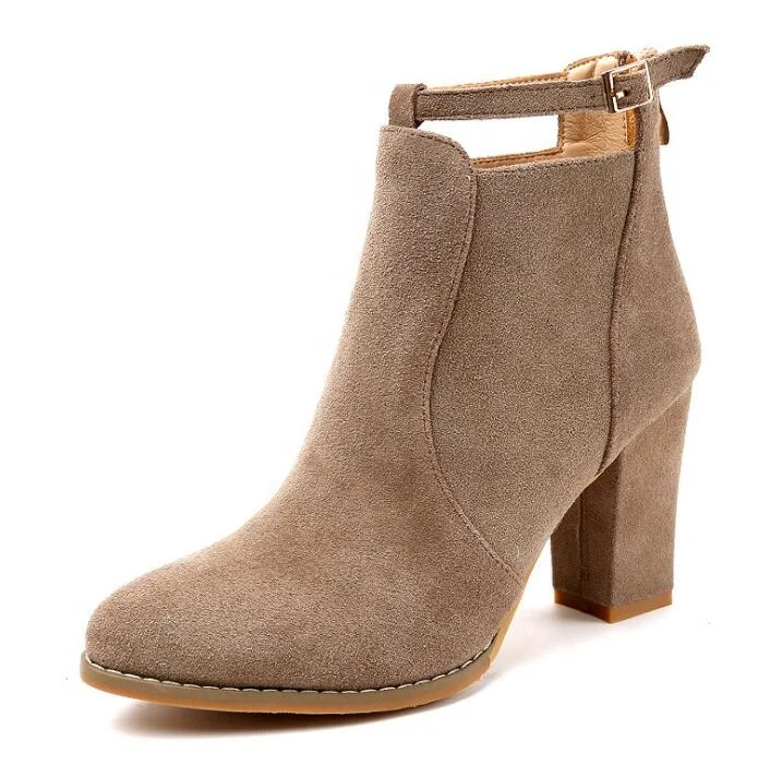 

Hot 2021 Women shoes autumn winter high heel suede ankle boots