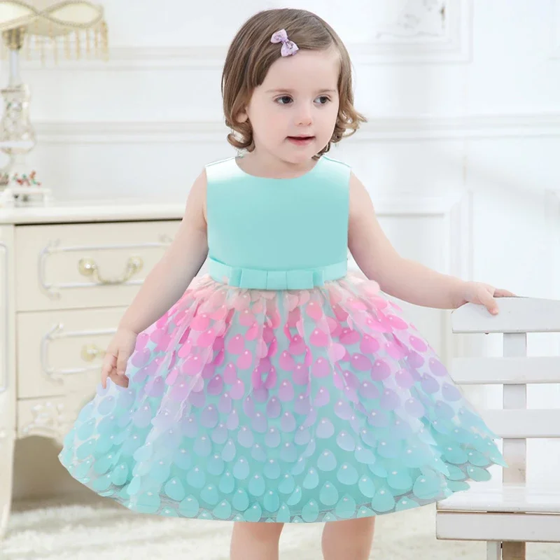 

FSMKTZ Wholesale Cinderella Princess Cosplay Dress Birthday Party Costume Ankle Length Baby Girl Dress, Blue