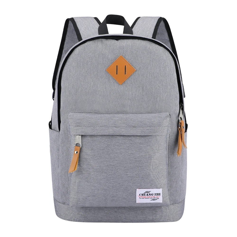 

Waterproof Lightweight School Backpack Simple Student Backpack with 2 Bottle Side Pockets