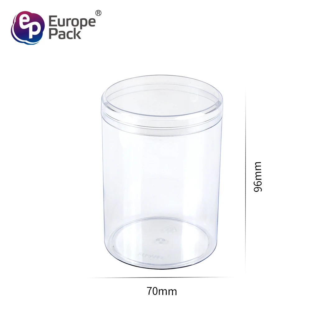 Factory direct price PS transparent plastic biscuit box, round pastry packing boxes with lid