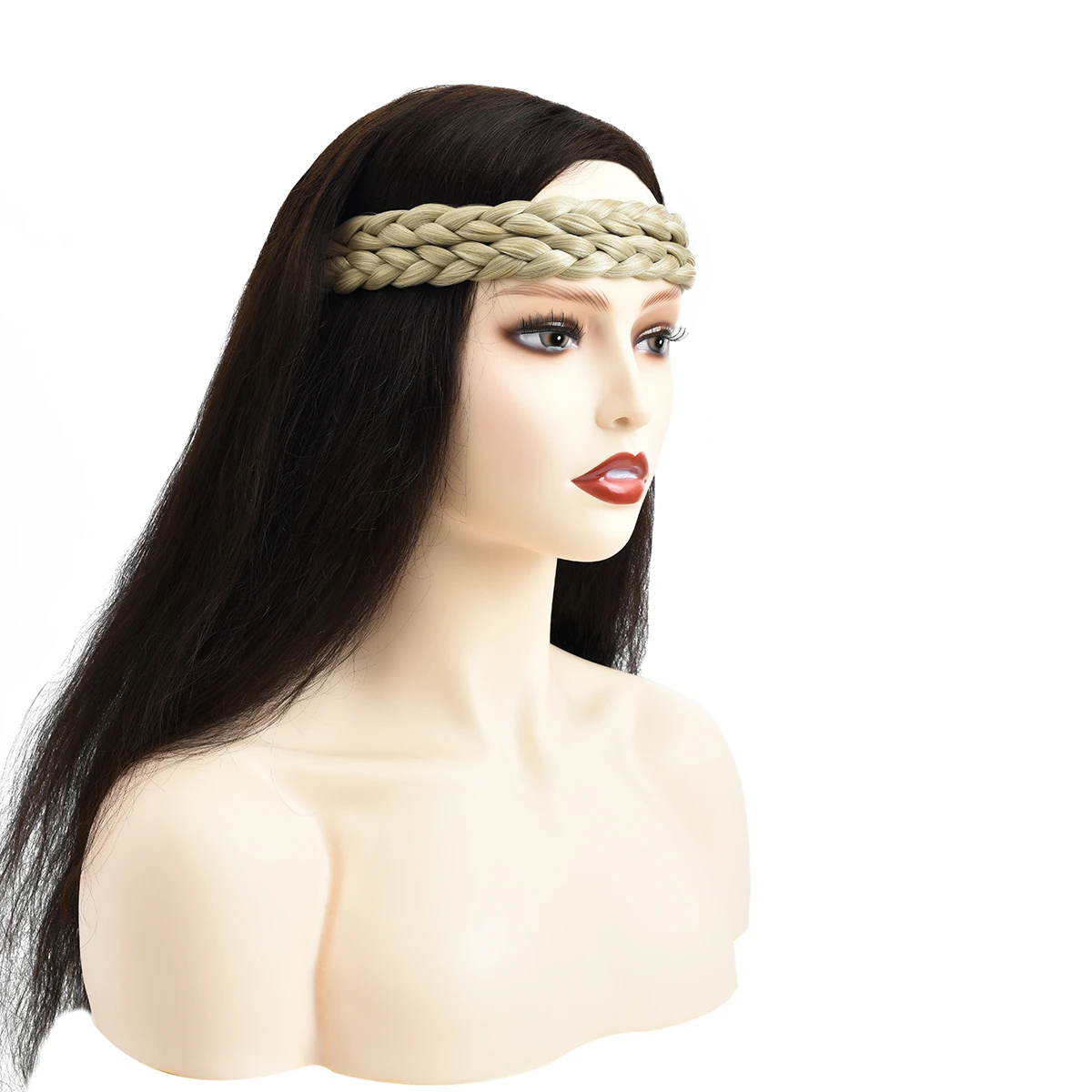 

Bohemian Bridal Women Beauty Accessory Band Hair 1Pc Classic Wide Hair Piece Synthetic Braided Headbands, Many colors