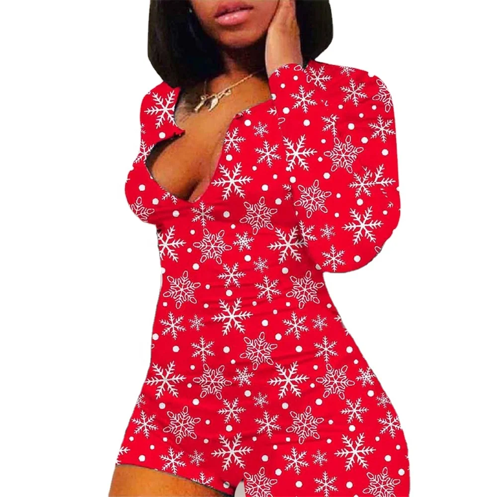 

Print Polyester Adult Onesie Pajamas for Christmas, As shown