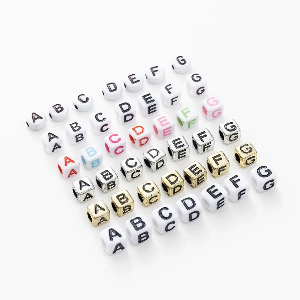 

500 g/bag Acrylic Letters Cubes Oval Beads English Letter Beads DIY Jewelry Making