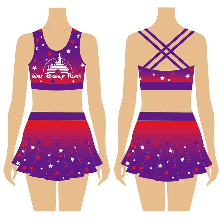 

custom cheer uniform oem short blue sport cheerleading uniform set with bra